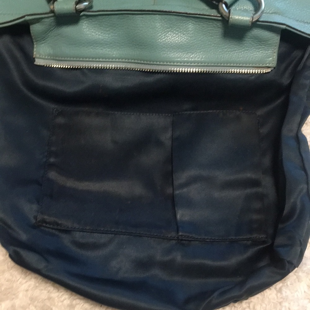 RARE Teal "Penelope" Pebbled Leather Tote - Picture 10 of 14